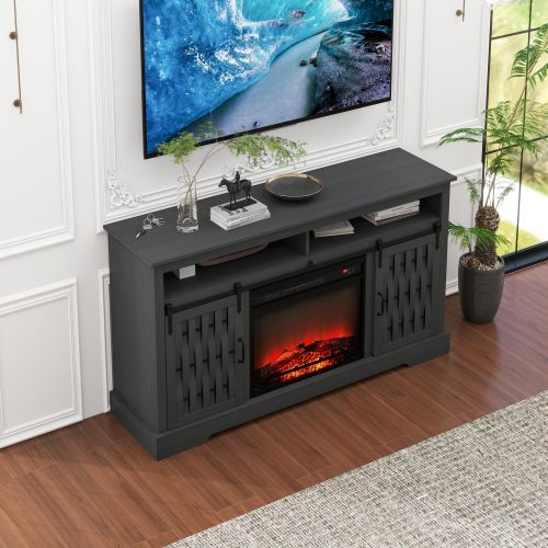 Fireplace TV Stand for TVs up to 65", Entertainment Center with 23" Electric Fireplace Fireplace TV Stand for TVs up to 65", Entertainment Center with 23" Electric Fireplace